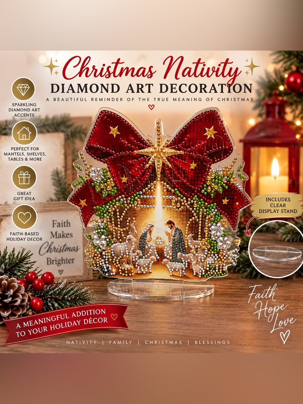 ✨ Christmas Nativity Diamond Art Tabletop Decor Sealed